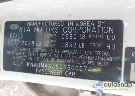 2016 Kia Rio Lx from USA, damaged, VIN KNADM4A39G6600574